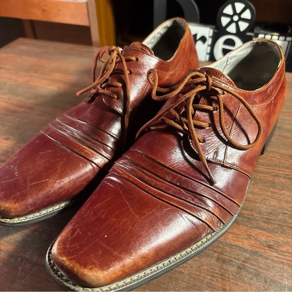 Stacy Adams Rich Brown Leather Oxfords